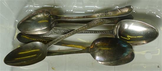 Set of 6 George III engraved teaspoons